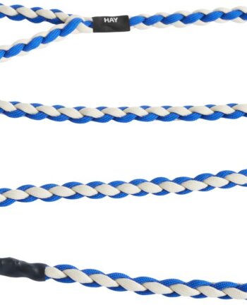 HAY Dogs Leashbraided-blue, Off-wh