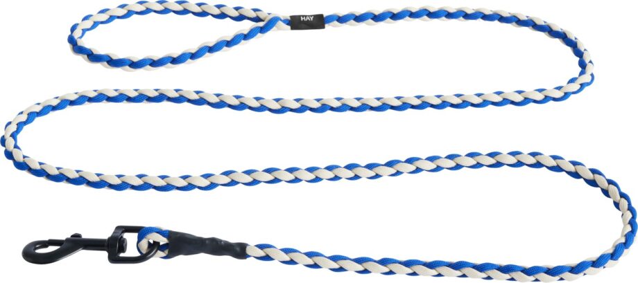 HAY Dogs Leashbraided-blue, Off-wh